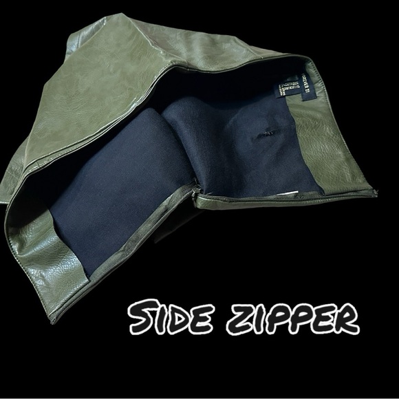 Forever 21 Faux Leather Cross Body Skort in Forest Green. Size 27 - Picture 7 of 9